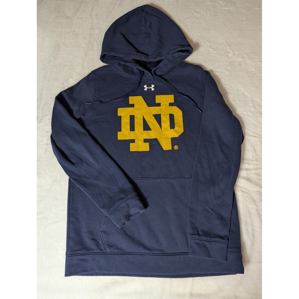 Under Armour Notre Dame Fighting Irish Hoodie Navy Blue Mens Small ColdGear